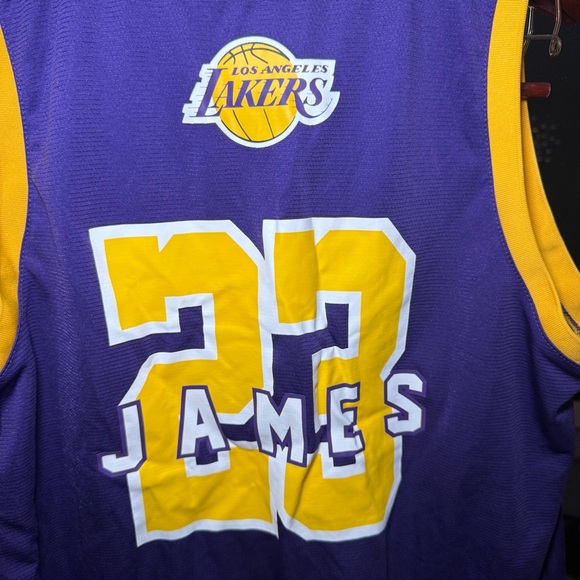 NBA LeBron James Los Angeles Lakers Jersey Large Purple&Yellow - Picture 3 of 6